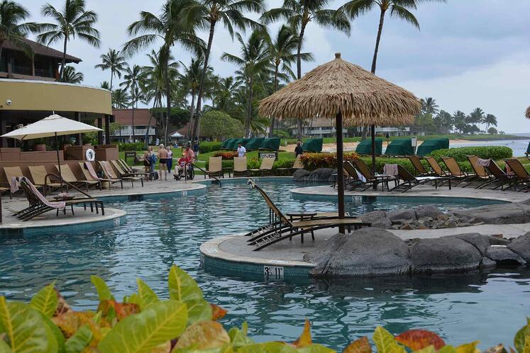 Sheraton Kauai landscaping and swimming pool plantings