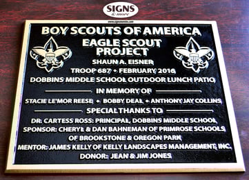 scout eagle plaque boy plaques aluminum bronze cast signs hs 10x12
