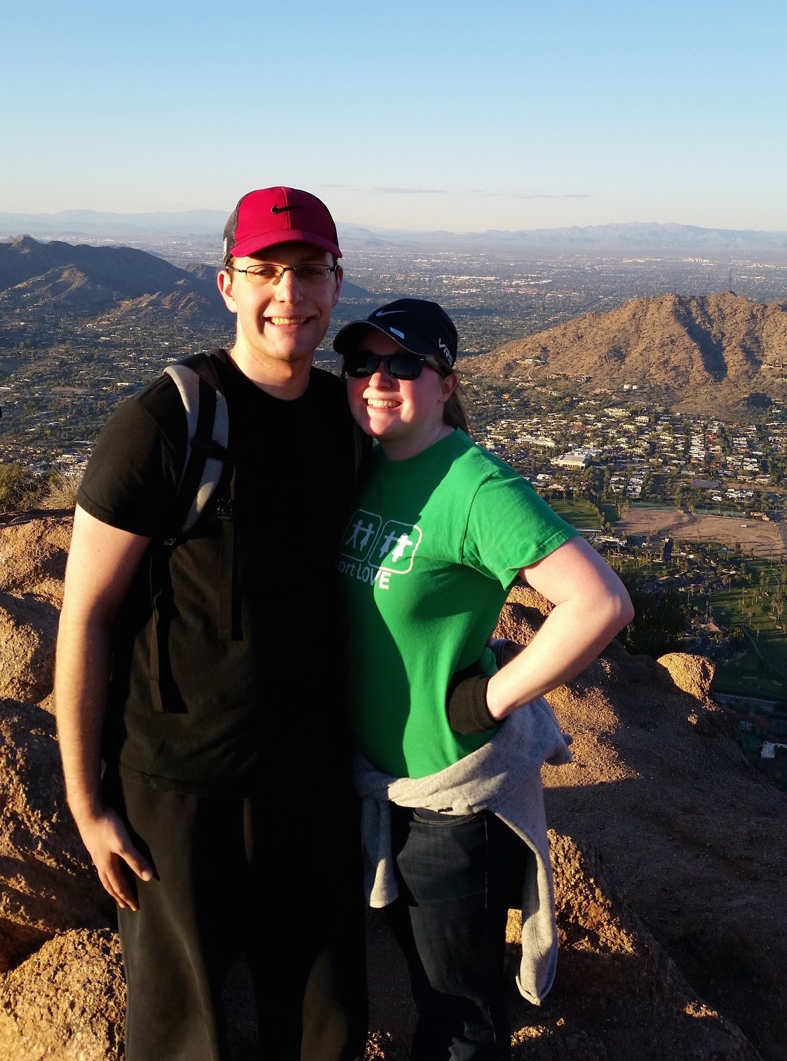 Eli and his girlfriend Megan on top of Camelback Mountain in Arizona