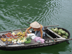 Woman on Halong Bay Woman on Halong Bay