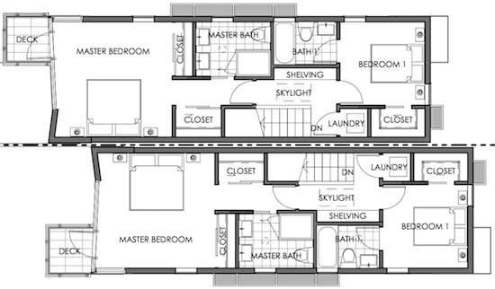 small modern house floor plan on skinny tiny house plans