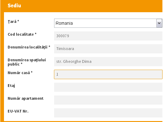 Inregistrare date sediu HU-GO