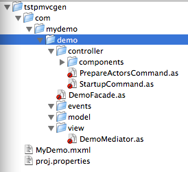 Generated PureMVC Skeleton PureMVC skeleton generated from demo project properties