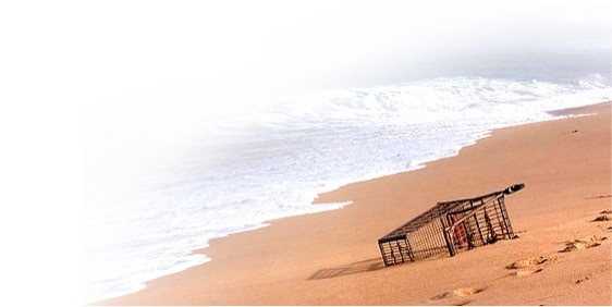 shoppping cart beach