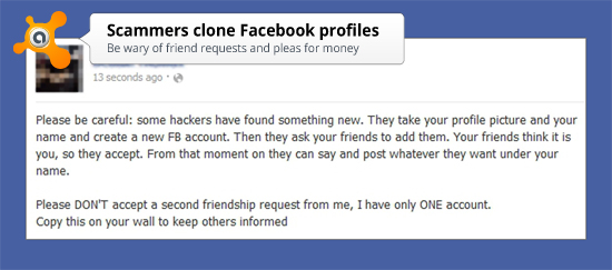 facebook clone warning