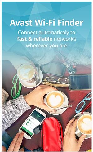 Avast Wi-Fi Finder helps you automatically connect to the nearest free Wi-Fi in your range