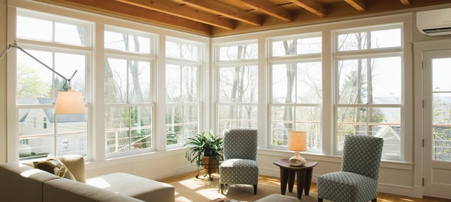 Heating and air conditioning in a sunroom in the Boston area.