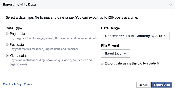 How to download Facebook video metrics