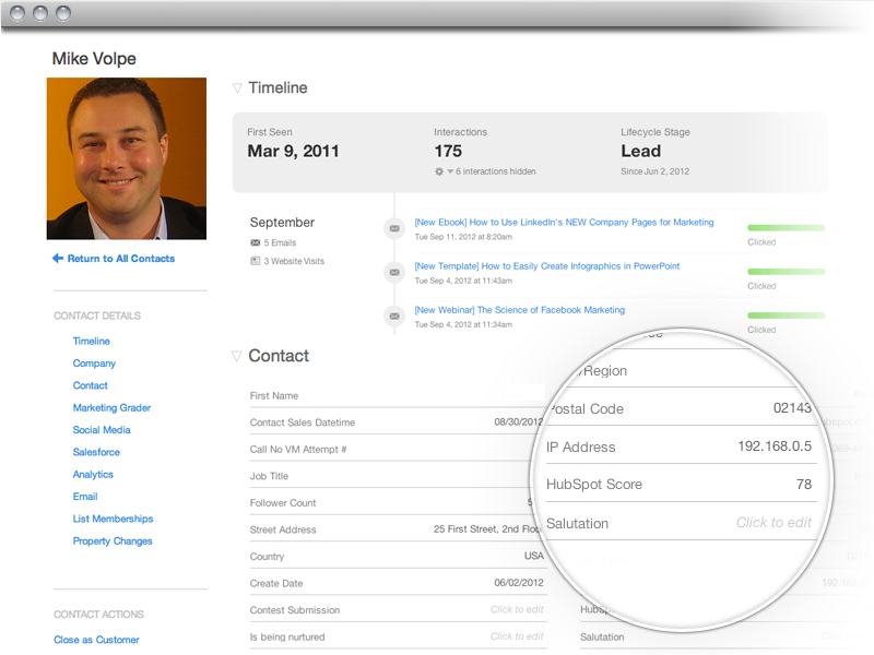 volpe hubspot score