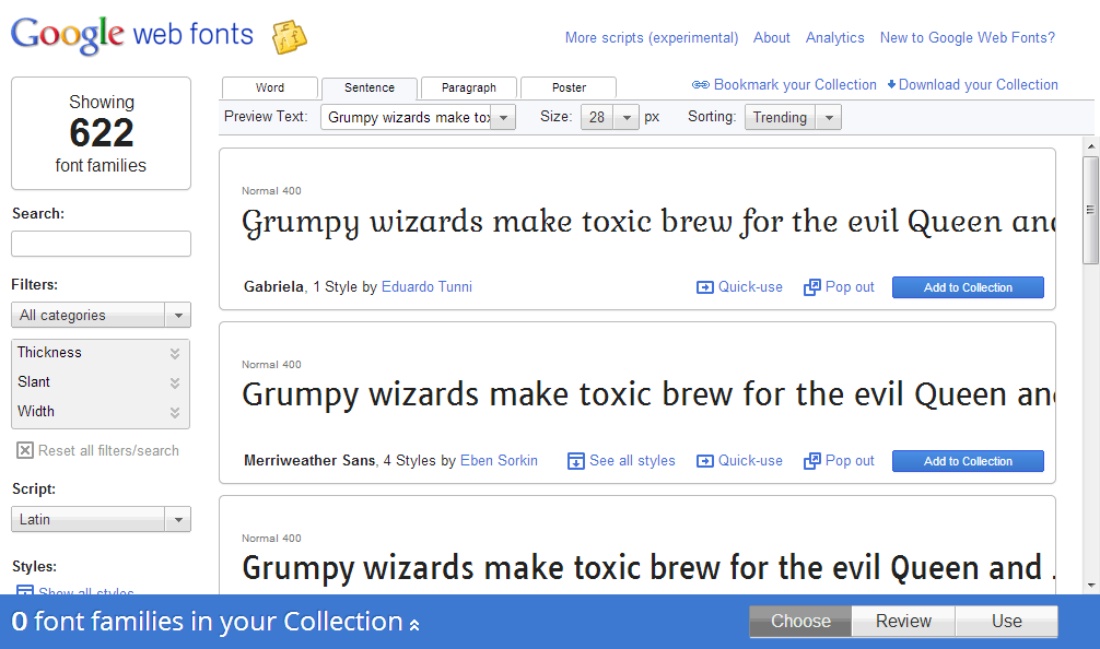 google fonts