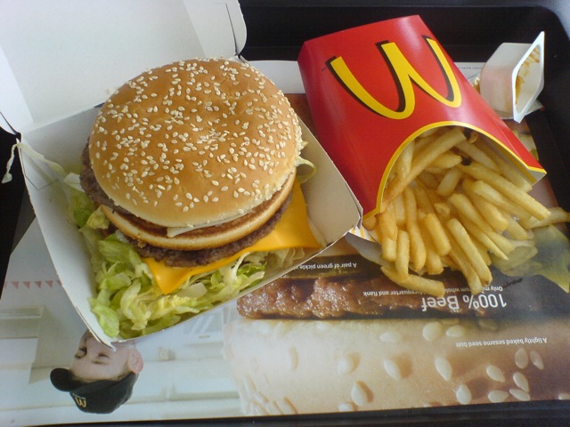 burger and fries