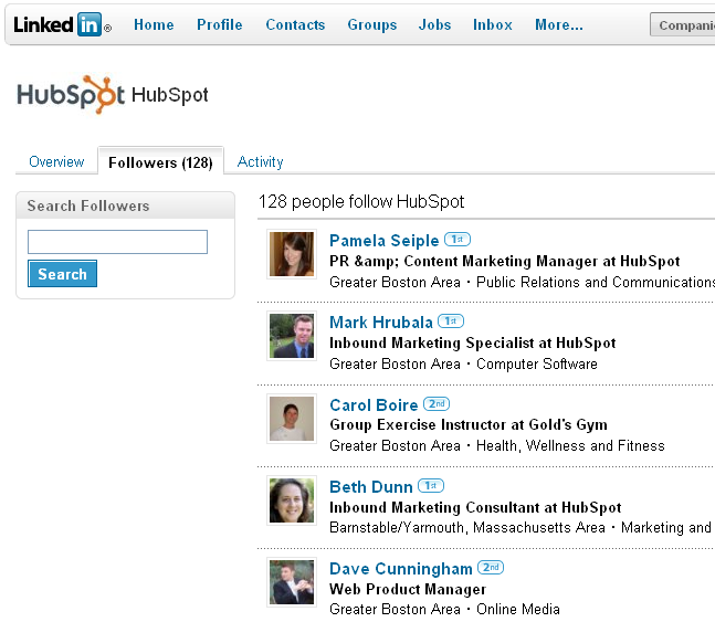 hubspot linkedin followers