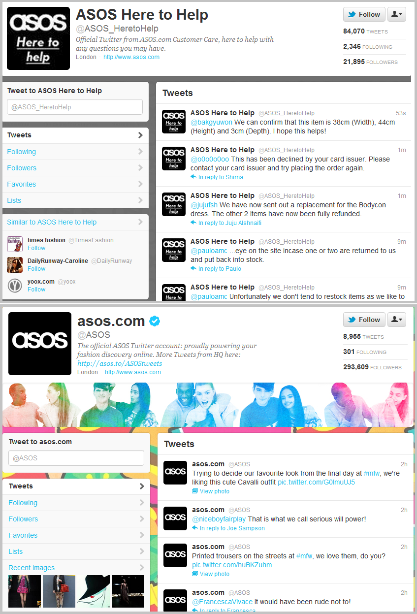 asos customer service account