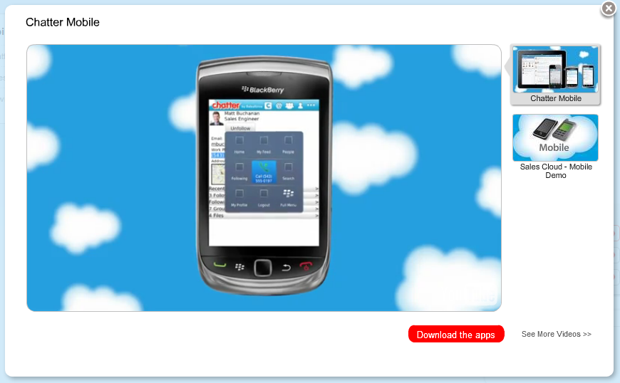 chatter mobile video demo example