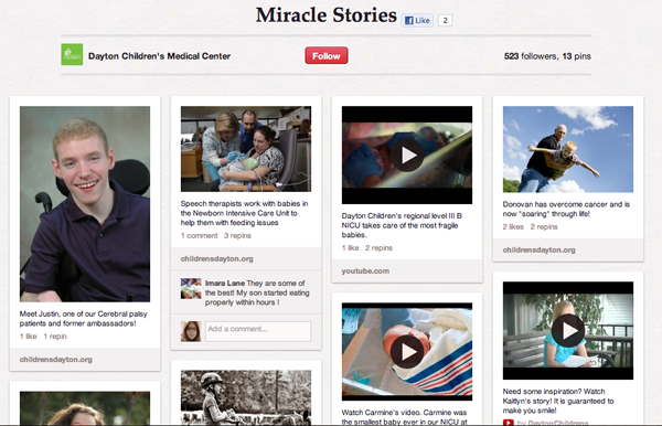 Dayton Childrens Pinterest Screenshot