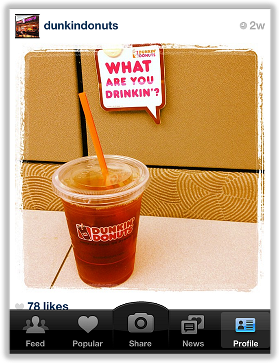dunkin donuts instagram