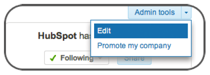 edit LinkedIn page info