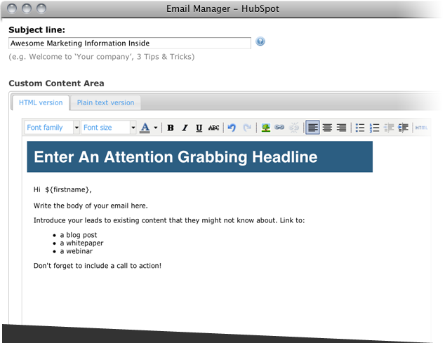 email manager prod page