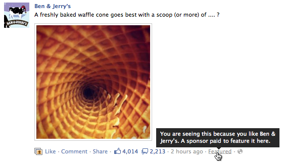 facebook featured ad news feed
