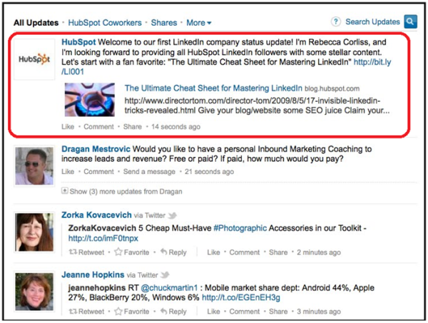 company follower homepage