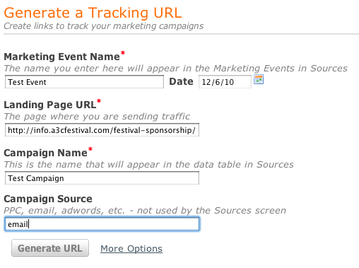 generate tracking url