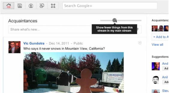 Google plus stream update