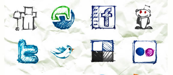 hand sketched icon set