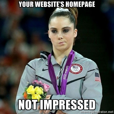 homepage not impressed