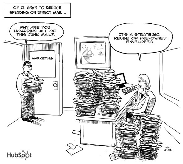 cartoon - How not to reduce direct mail spend
