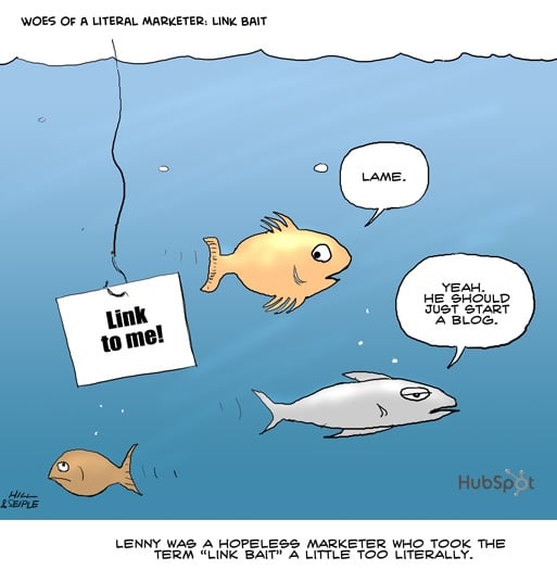 hubspot link bait cartoon