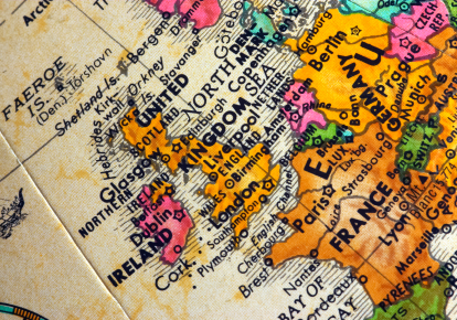 UK on the globe