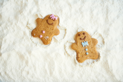 gingerbread men snow angels