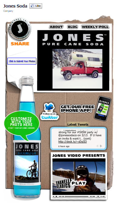 Jones Soda Facebook Fan Page
