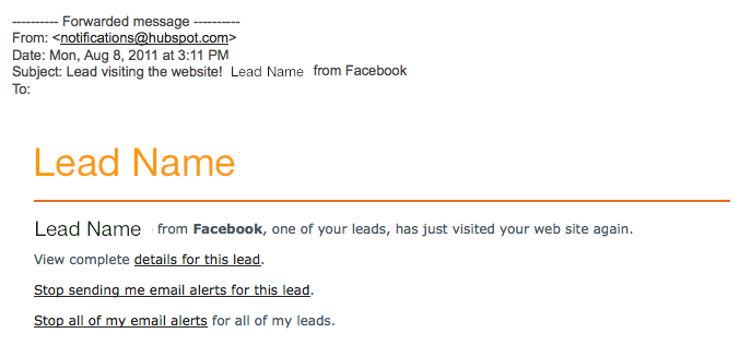 lead notification