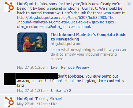 lego facebook mistake