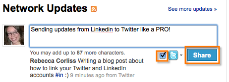 Send Linkedin To Twitter