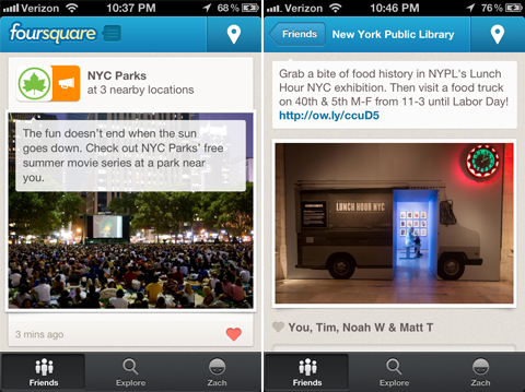 local updates foursquare