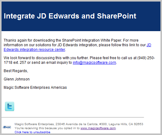 magic software 02 day 1 email