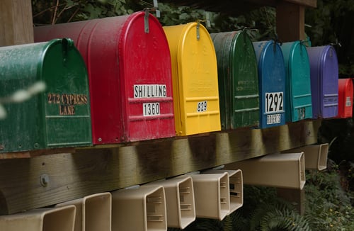 colorful mailboxes
