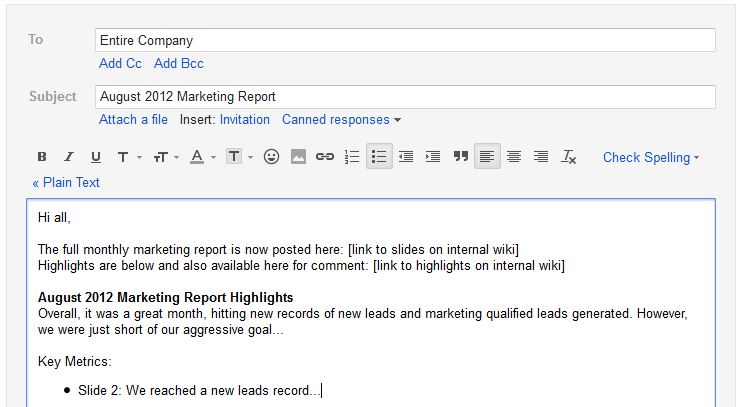 marketing report highlights