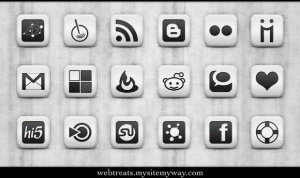 matte white icon set