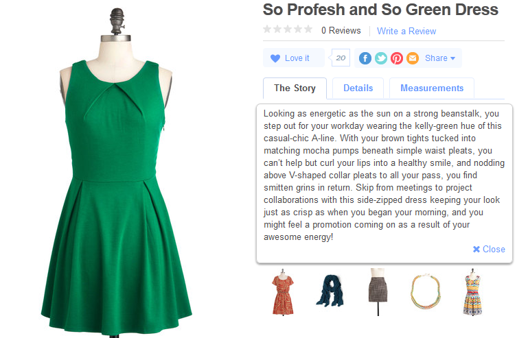 modcloth copy