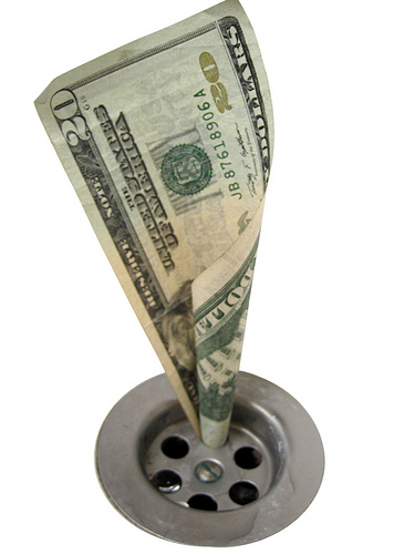 money down the drain