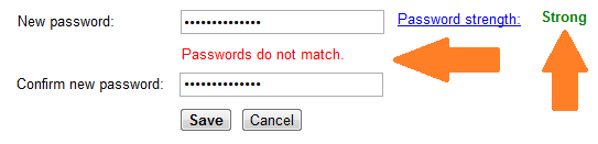 passwords on registration pages