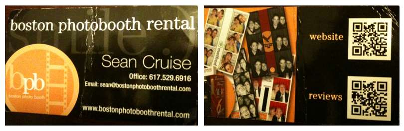 business card with QR code