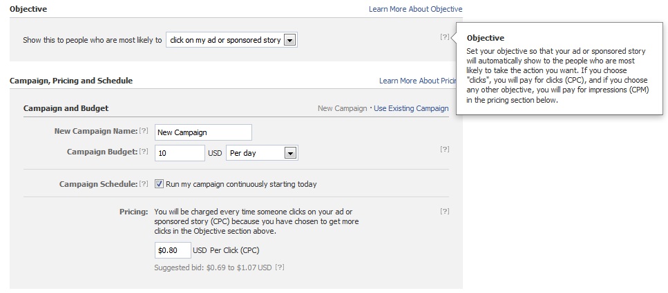 facebook ad pricing