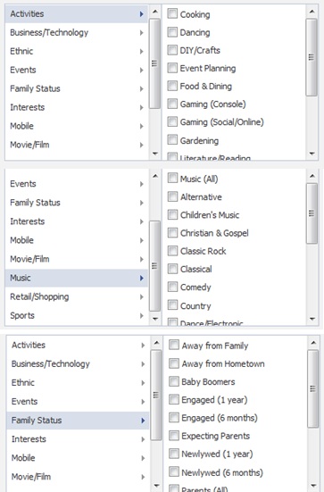 broad interests on facebook