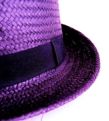 purple straw hat