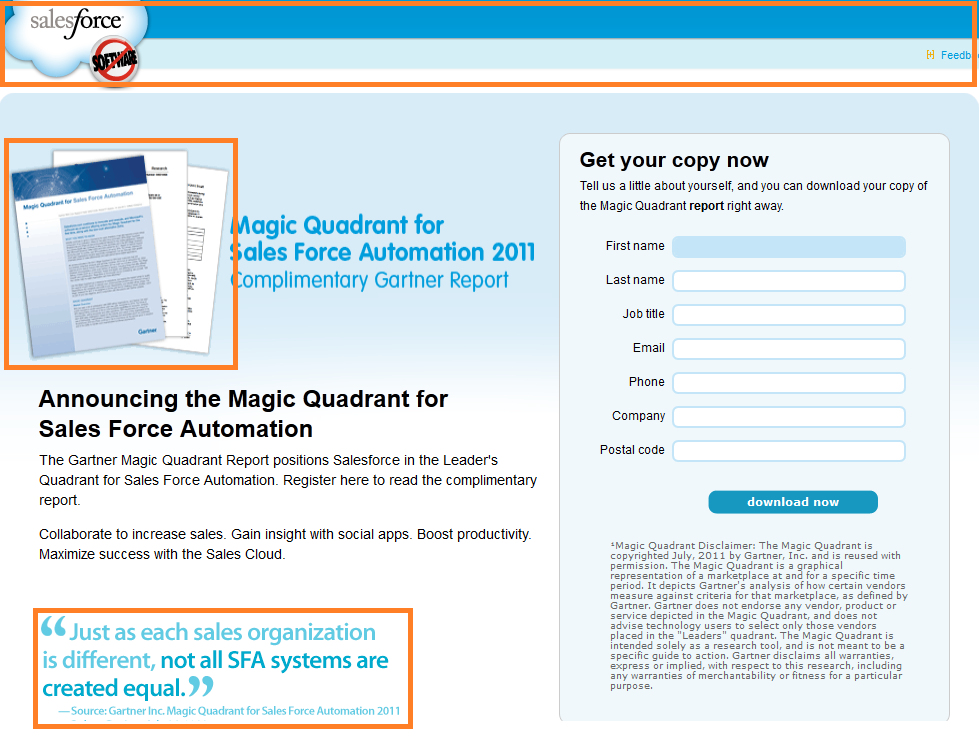 salesforce landing page
