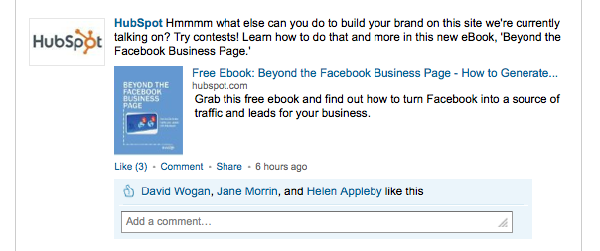 HubSpot LinkedIn Status Update